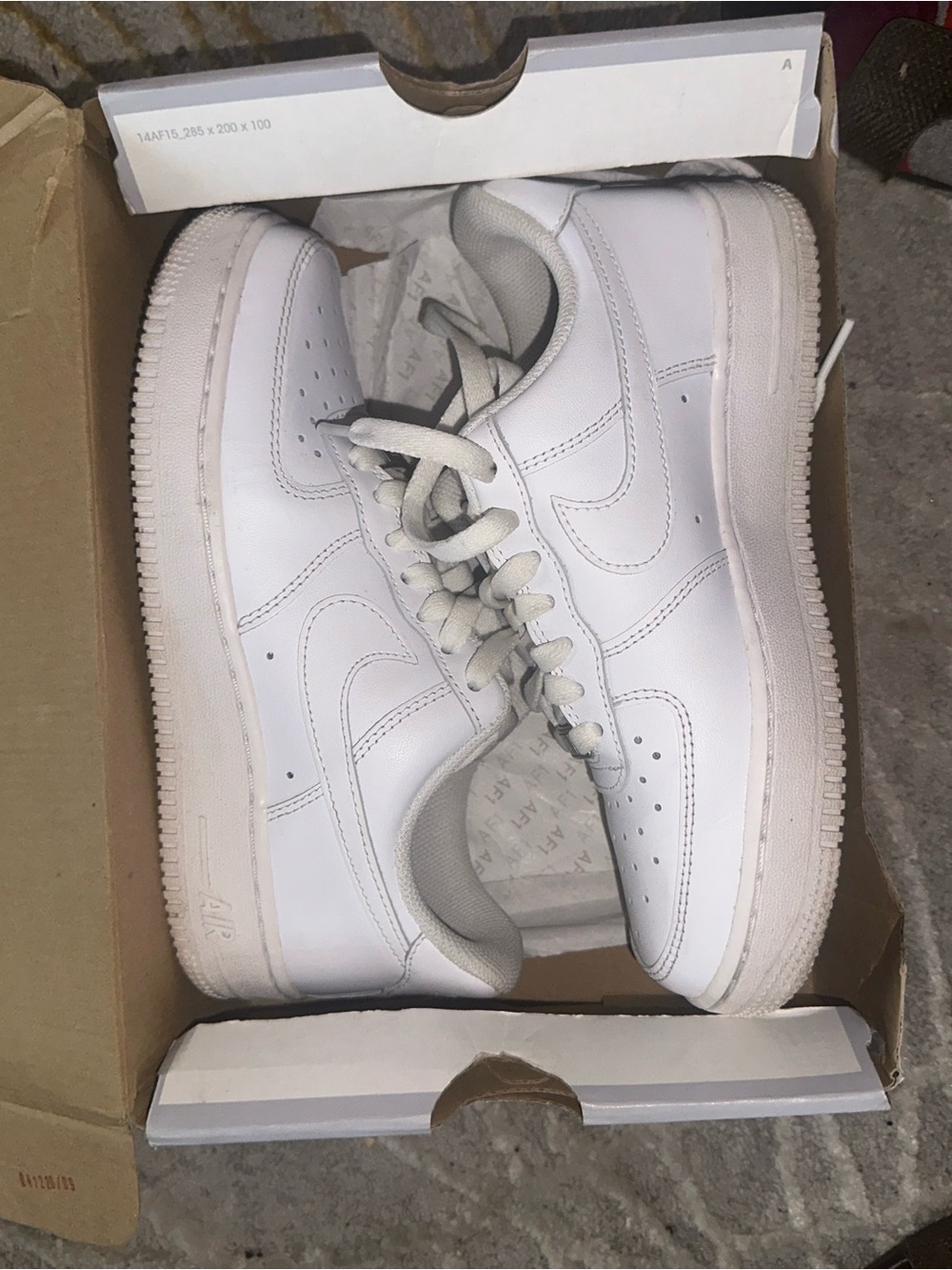 Classic Air Force 1 All-White Leather Sneakers